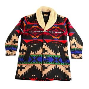 Pendleton High Grade Westernwear Jacket Mens 42 Multicolor Wool Southwest Borg